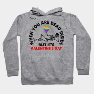 Dead inside But Its Valentines Day, Boyfriend, Girlfriend, Skeleton, Gothic Hoodie